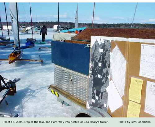 Leo Healey's trailer with map