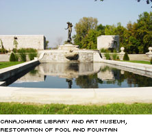 Canajoharie Art Gallery pool and fountain